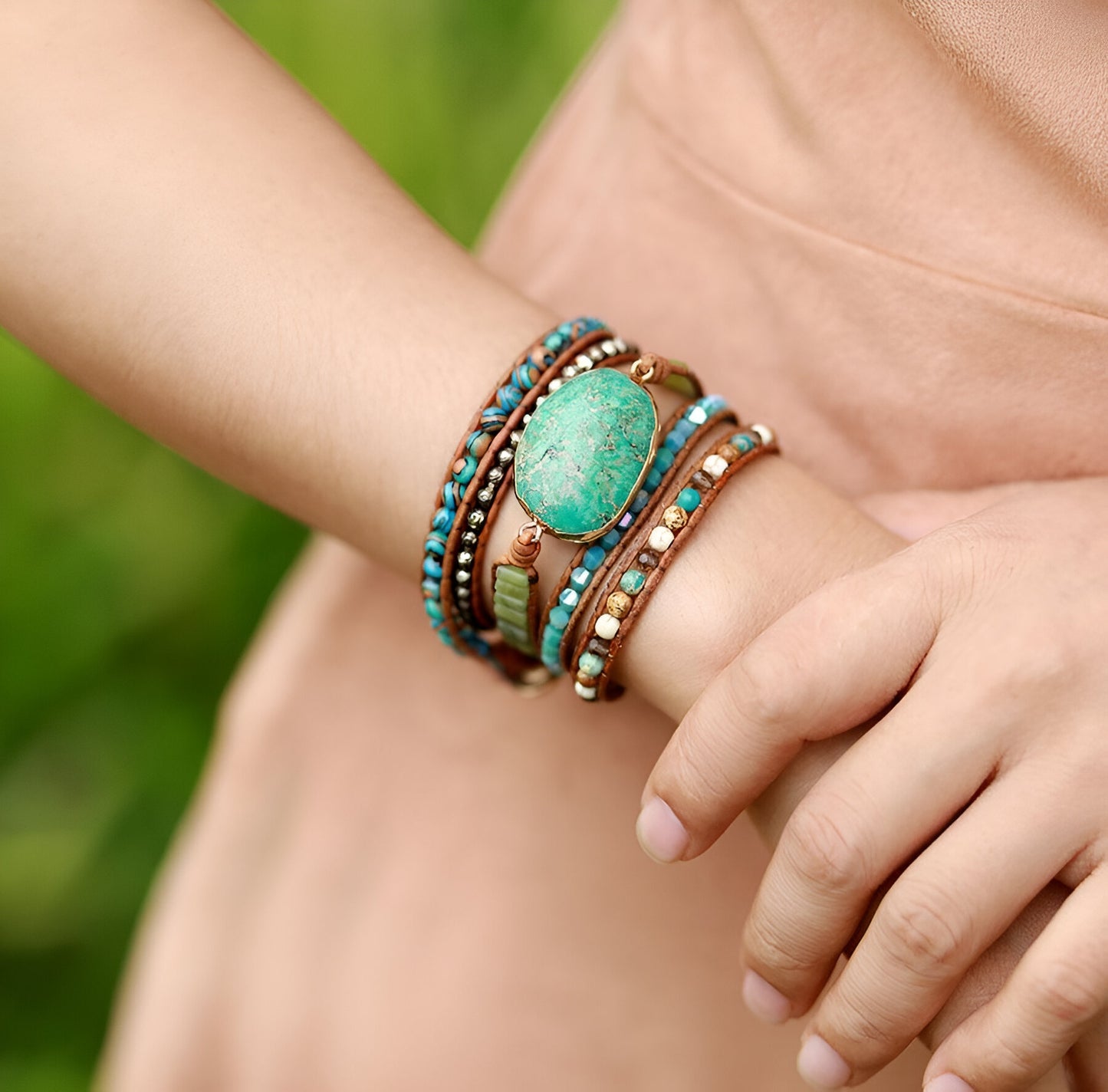 Jaspis-Heil-Wickelarmband – Erdung und Stärke