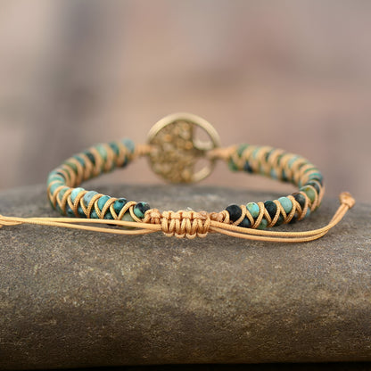 Armband “Ewiges Leben“ mit Afrikanischem Türkis und Lebensbaum