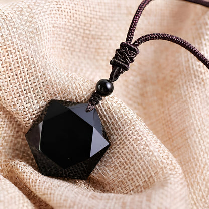 Schutzanhänger “Stern“ aus Schwarzem Obsidian