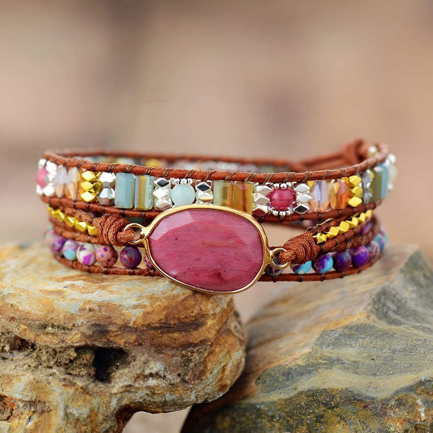 Wickelarmband “Rhodochrosit-Heilung“